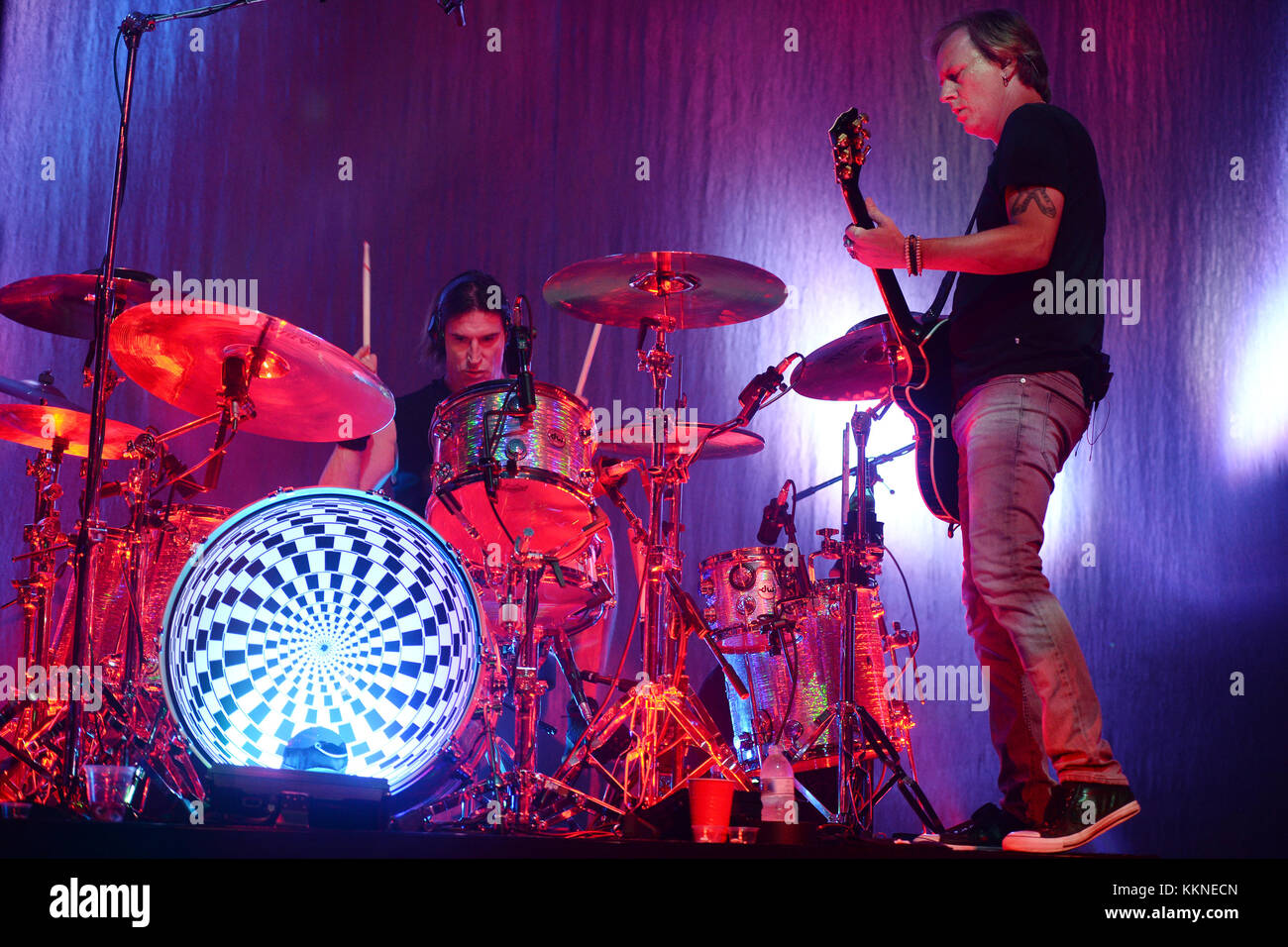 HOLLYWOOD FL - August 11: Jerry Cantrell of Alice In Chains performs at Hard Rock Live held at the Seminole Hard Rock Hotel & Casino on August 11, 2015 in Hollywood, Florida  People:  Sean Kinney, Jerry Cantrell Stock Photo