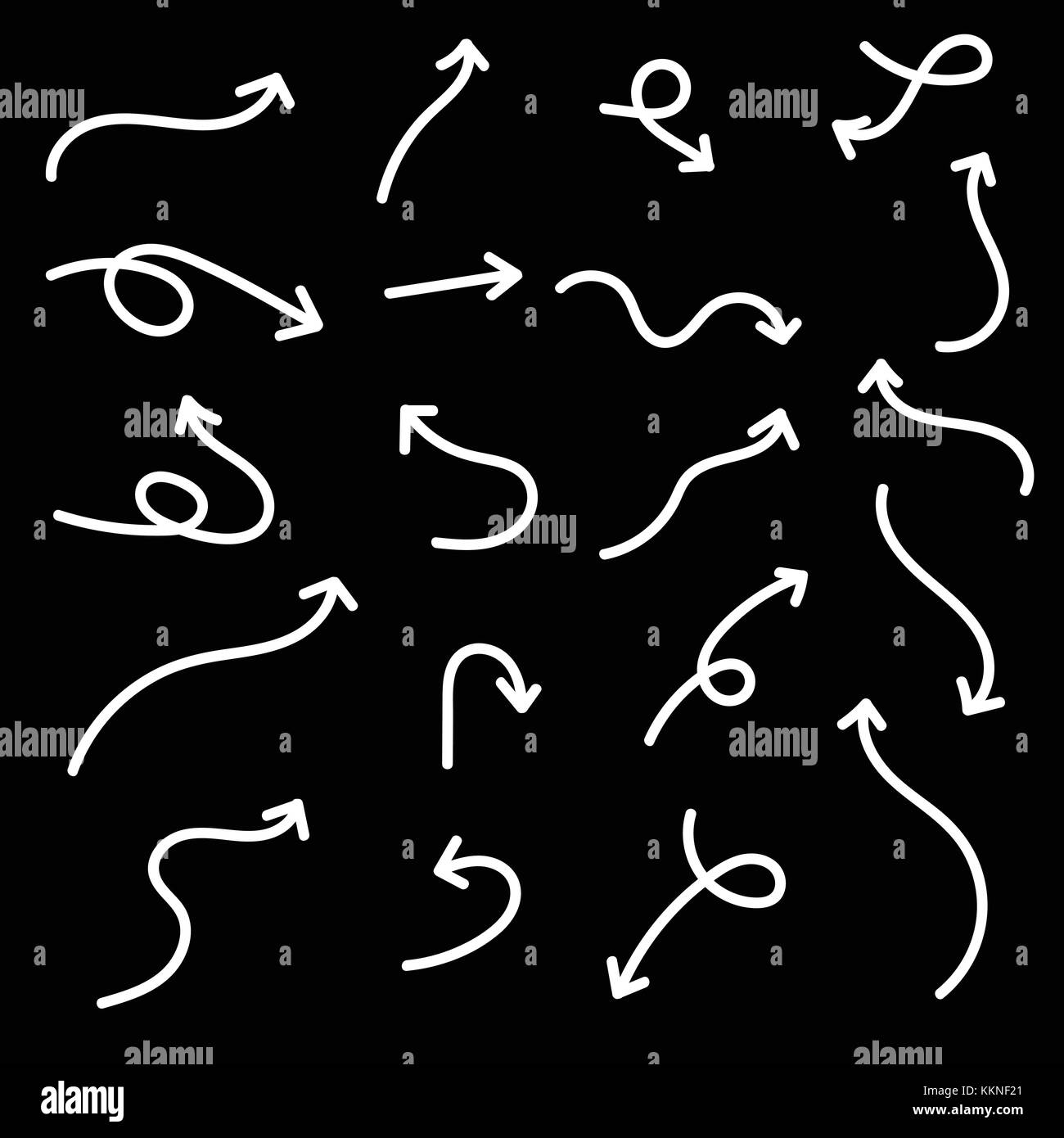 Vector of hand drawn arrows set isolated on a white background Stock ...