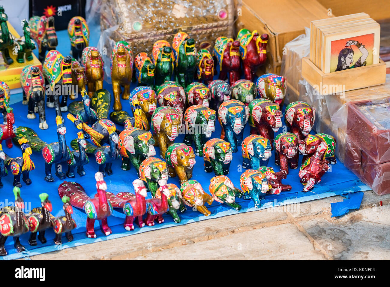 Close up Indian souvenir figurines of goddess Stock Photo