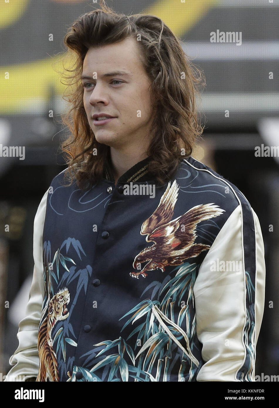 NEW YORK, NY - AUGUST 04: Harry Styles, Liam Payne, Niall Horan and Louis  Tomlinson of One Direction pose onstage during ABC's 'Good Morning America'  at Rumsey Playfield, Central Park on August