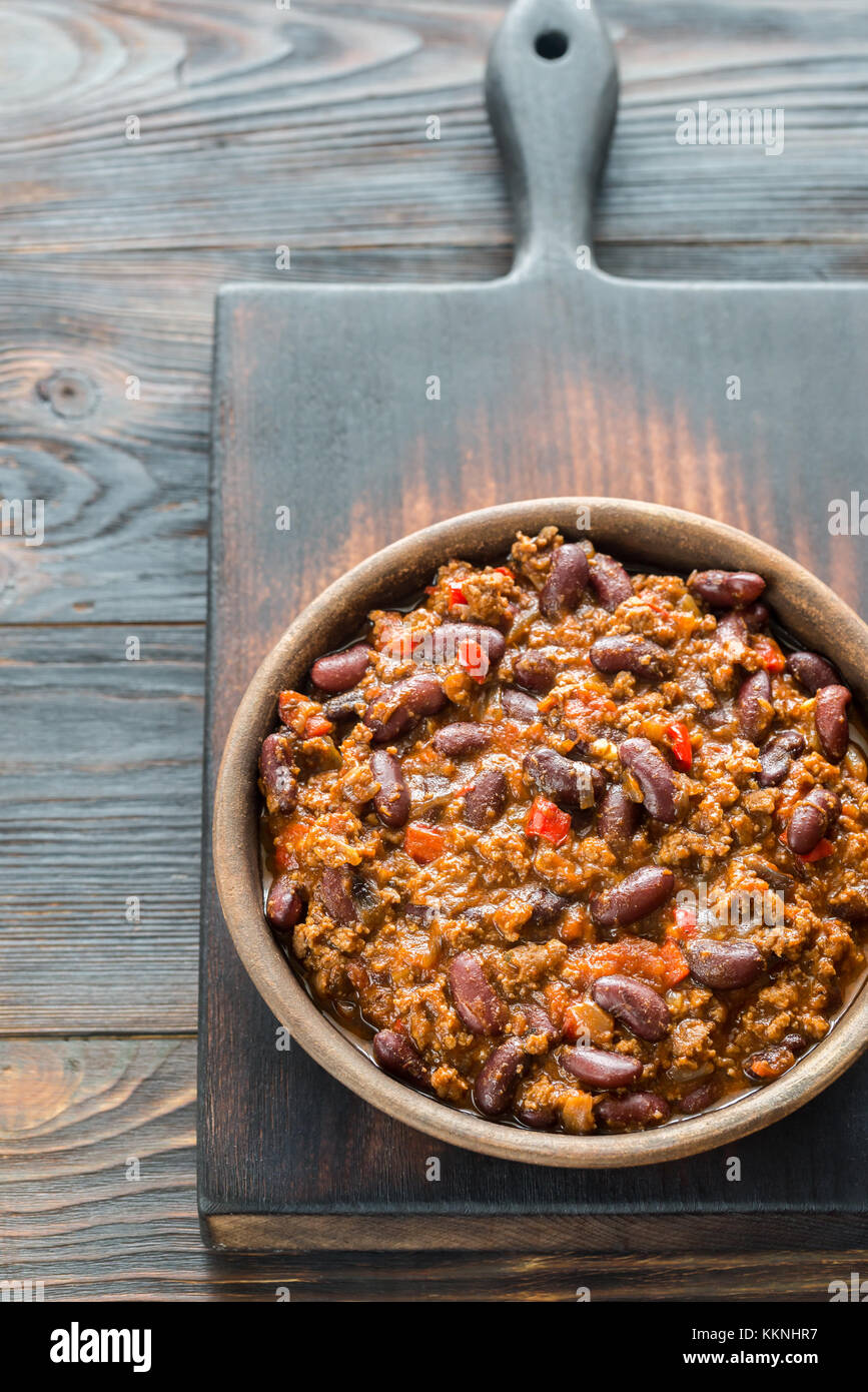 Bowl of chili con carne Stock Photo Alamy