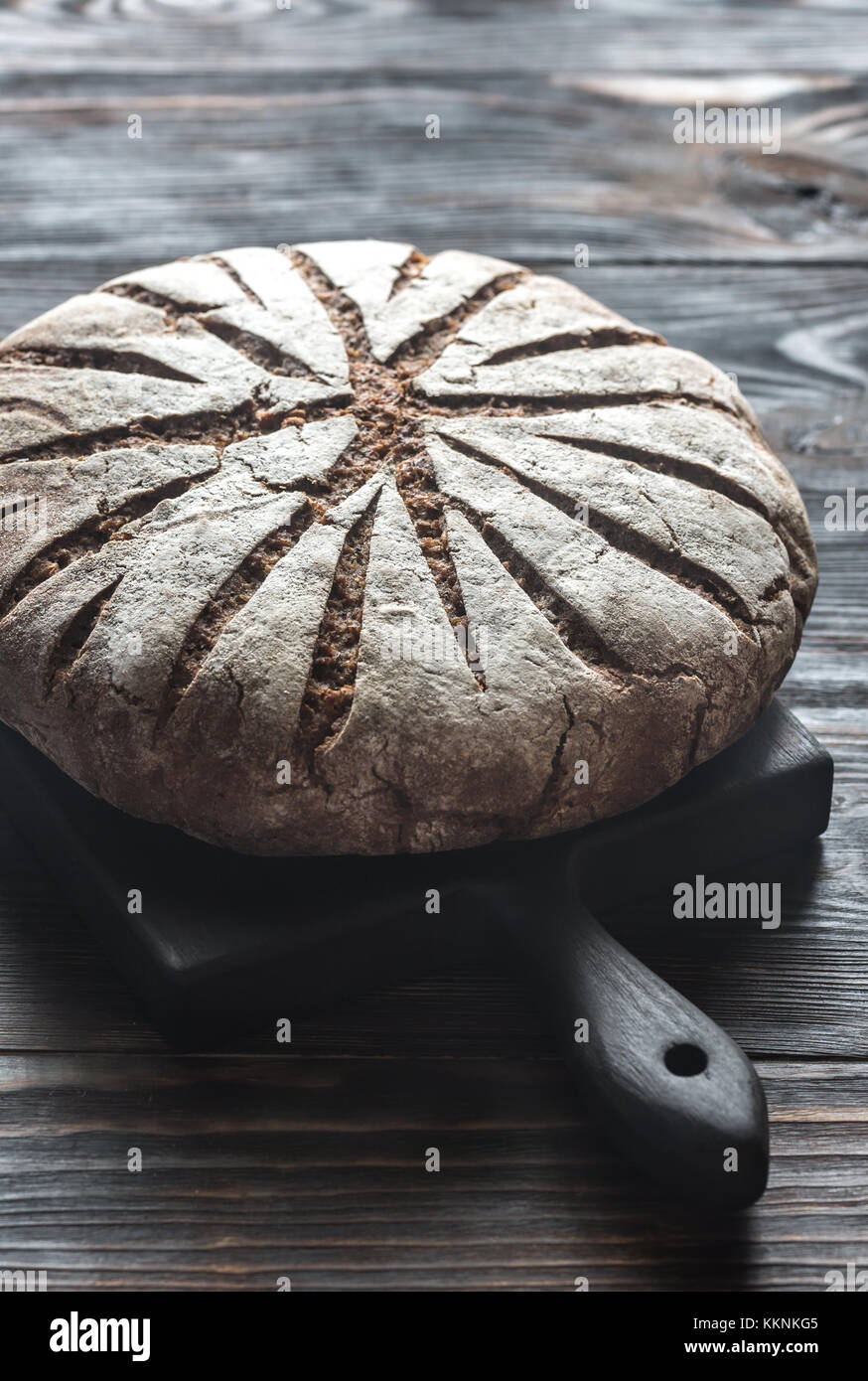 Rye bread with nuts and seeds top view Stock Photo Alamy