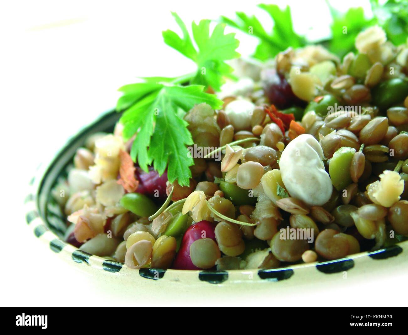 mixed pulses plated meal Stock Photo