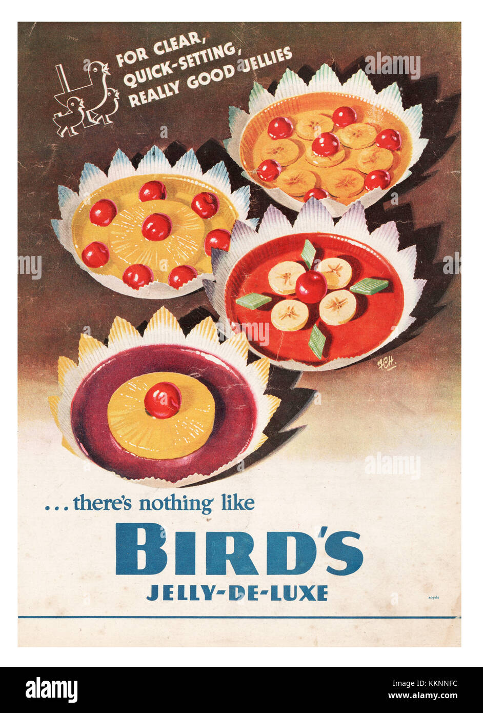 1939 UK Magazine Bird's Jelly Deluxe Advert Stock Photo
