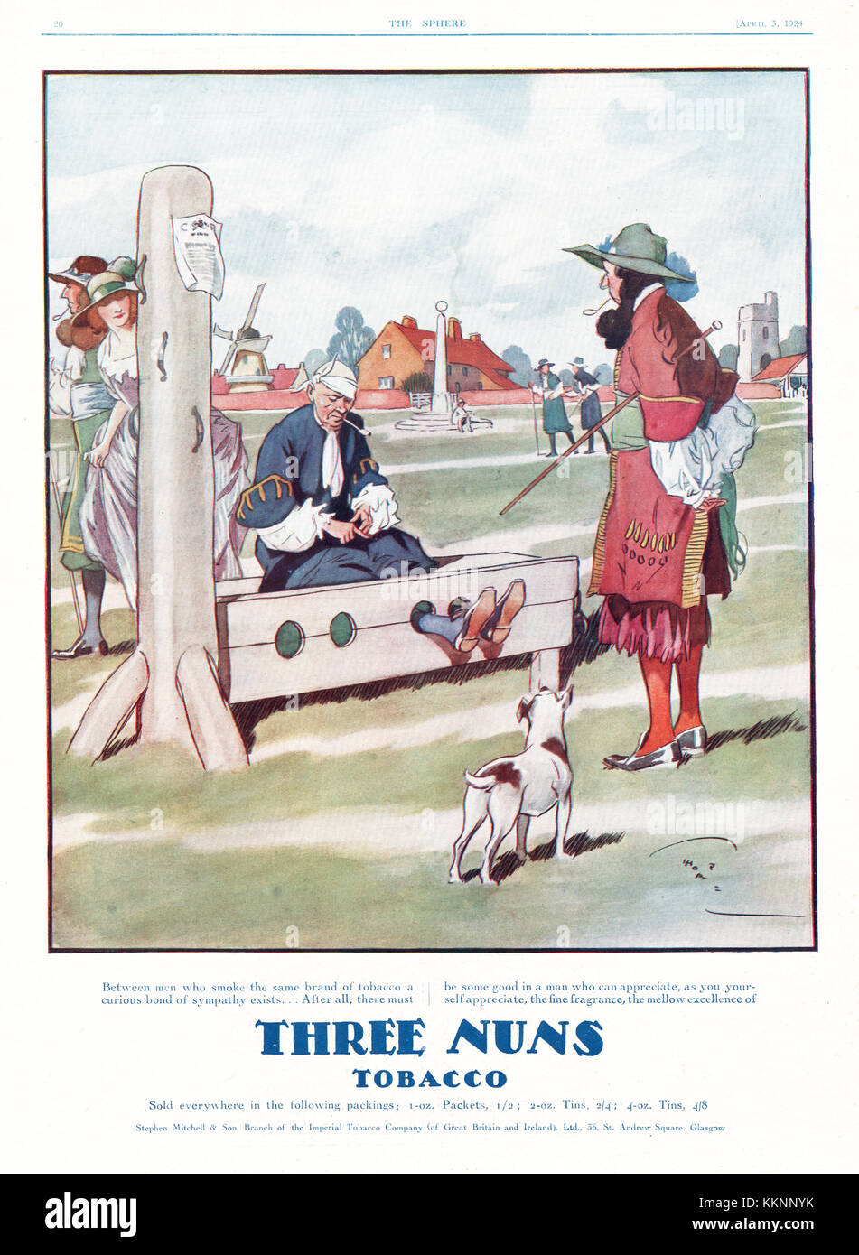 three nuns tobacco uk 1924 UK Magazine Three Nuns Tobacco Advert Stock Photo