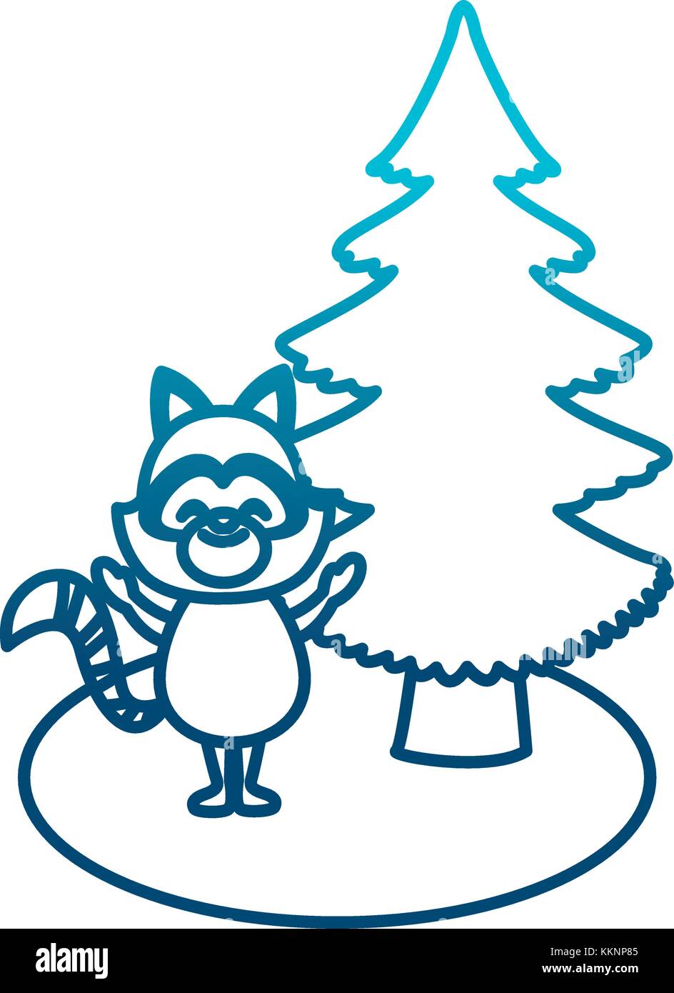 Raccoon with christmas tree Stock Vector Image & Art Alamy