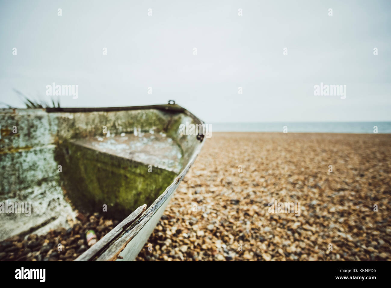 Old boat on Brighton beach, England Stock Photo