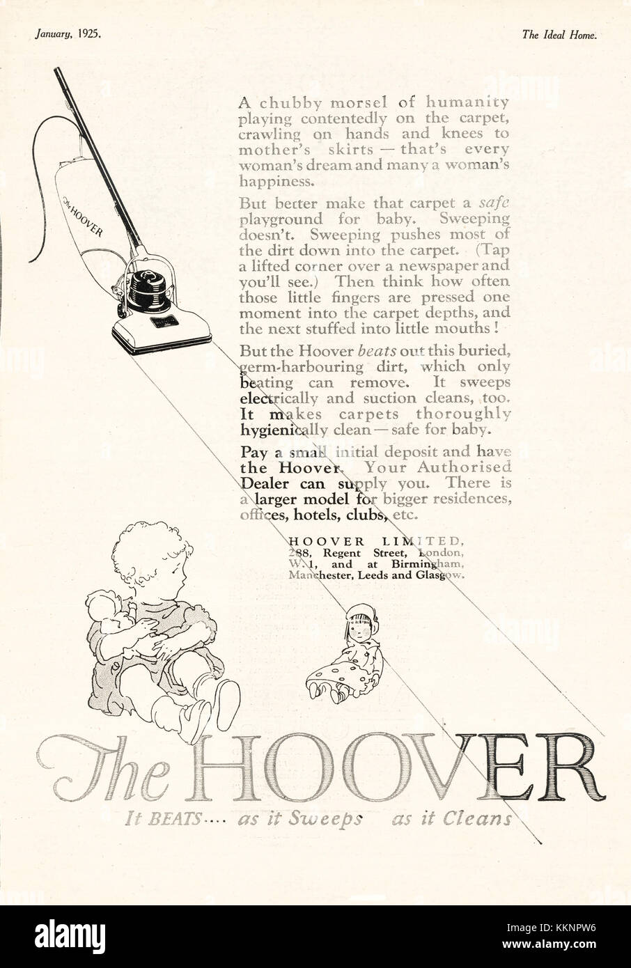1925 uk magazine hoover vacuum cleaner advert stock photo advert for cleaner
