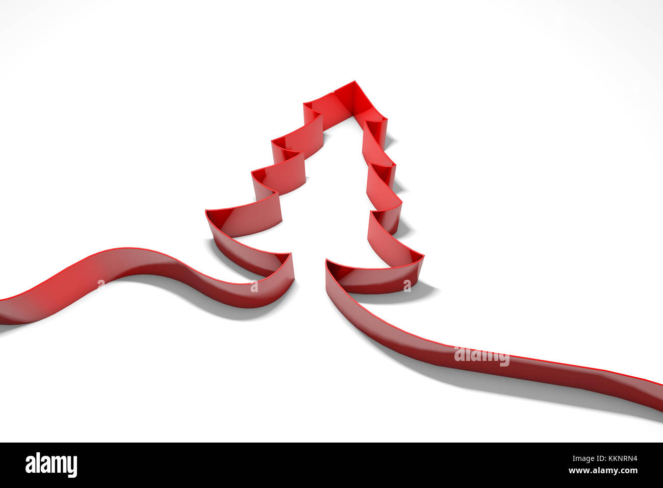 Christmas tree red ribbon background. 3D rendering Stock Photo - Alamy