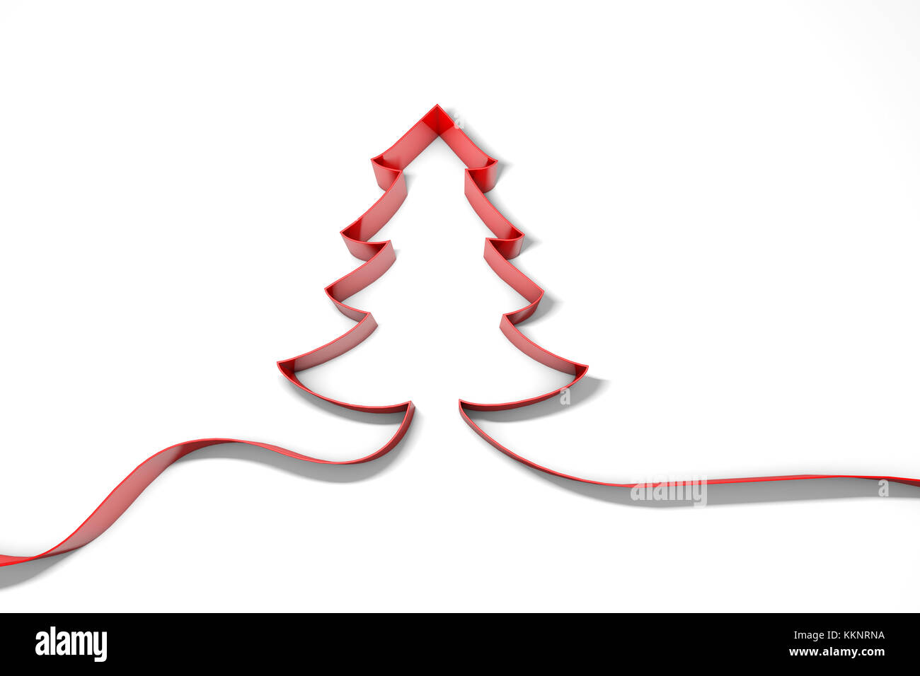 Christmas tree red ribbon background. 3D rendering Stock Photo - Alamy