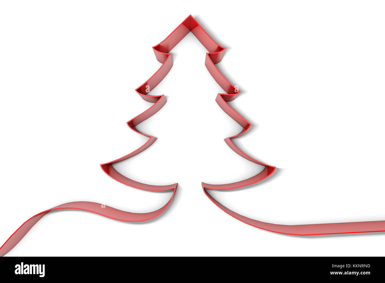 Christmas tree red ribbon background. 3D rendering Stock Photo - Alamy