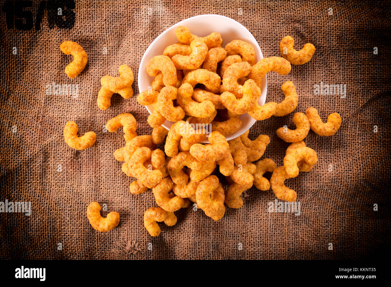 Puff children snacks from above Stock Photo Alamy