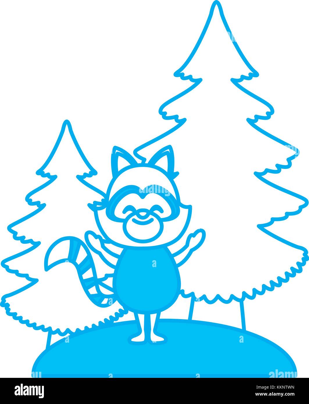 Raccoon with christmas tree Stock Vector Image & Art Alamy