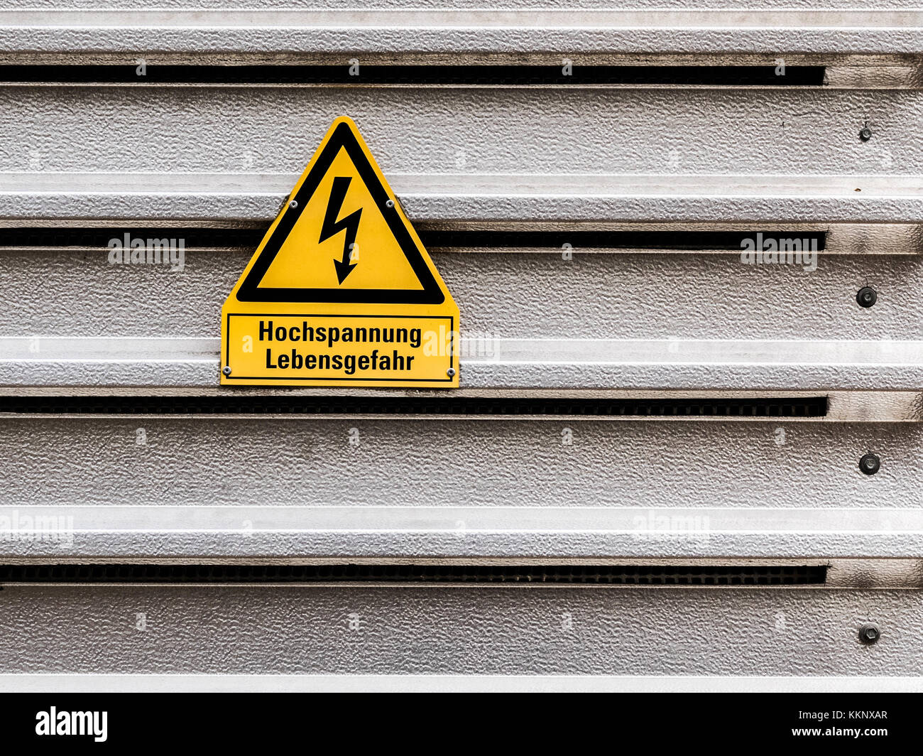 German High Voltage Warning Sign Stock Photo Alamy