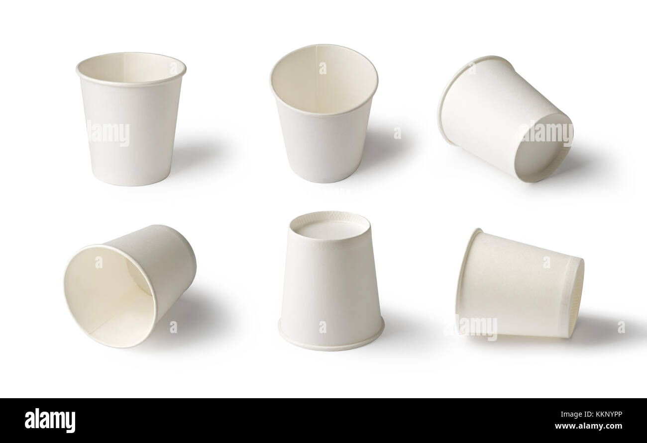 White Paper Cups close up Stock Photo - Alamy