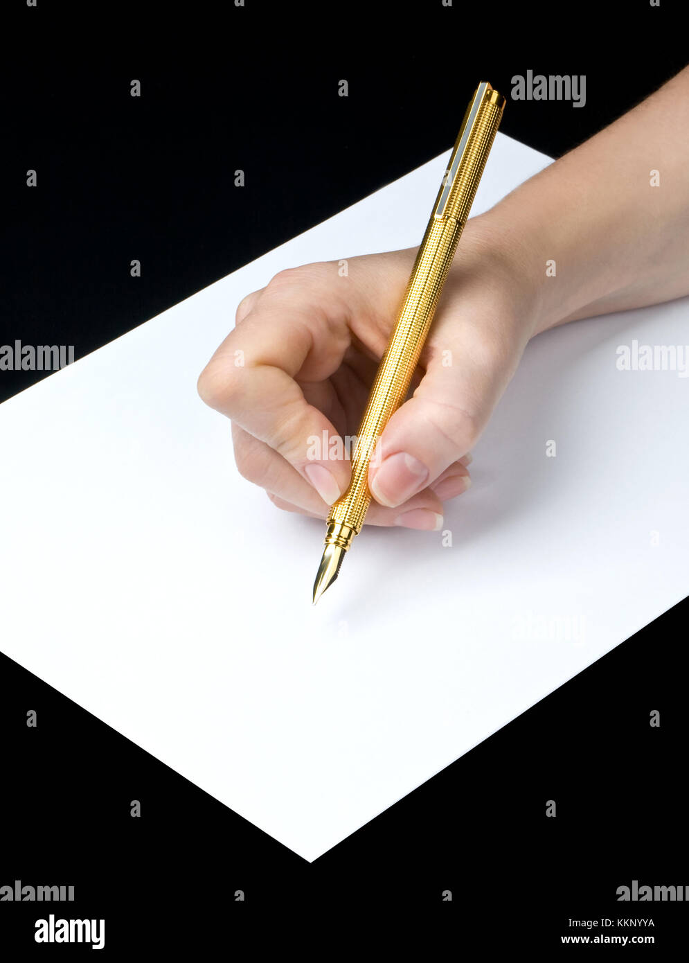 Woman thinking with pen pencil hi-res stock photography and images - Alamy