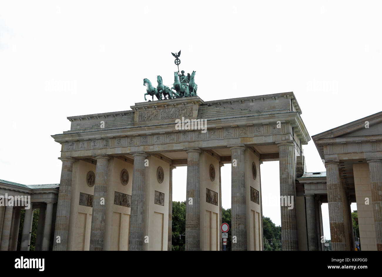 Berlin Germany Ancient Brandenburg Door with the horses symbol of the city Stock Photo