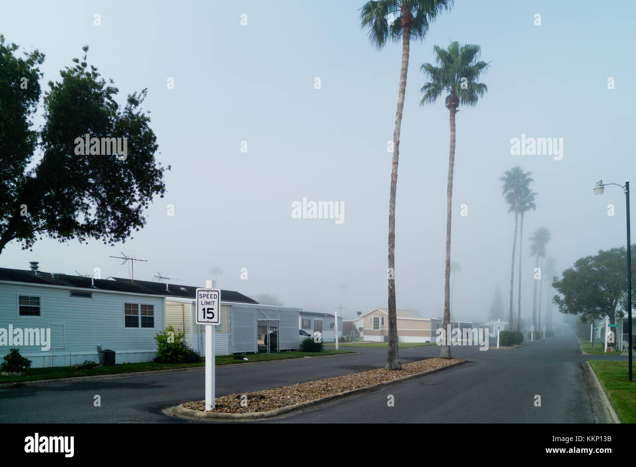 Morning for at an RV Resort in Weslaco, Texas. Stock Photo