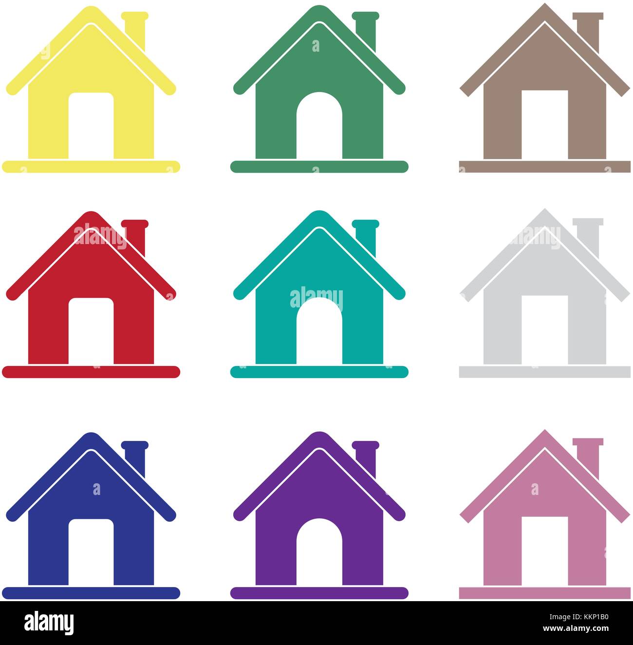 Black glossy vector home icons Stock Vector Images - Alamy