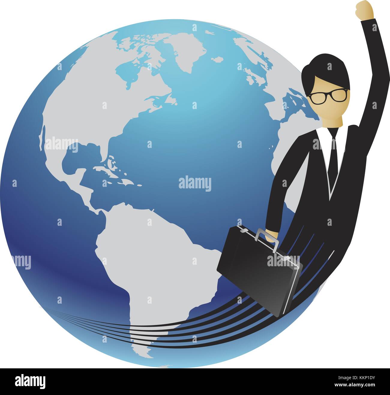 business man on globe Stock Photo - Alamy