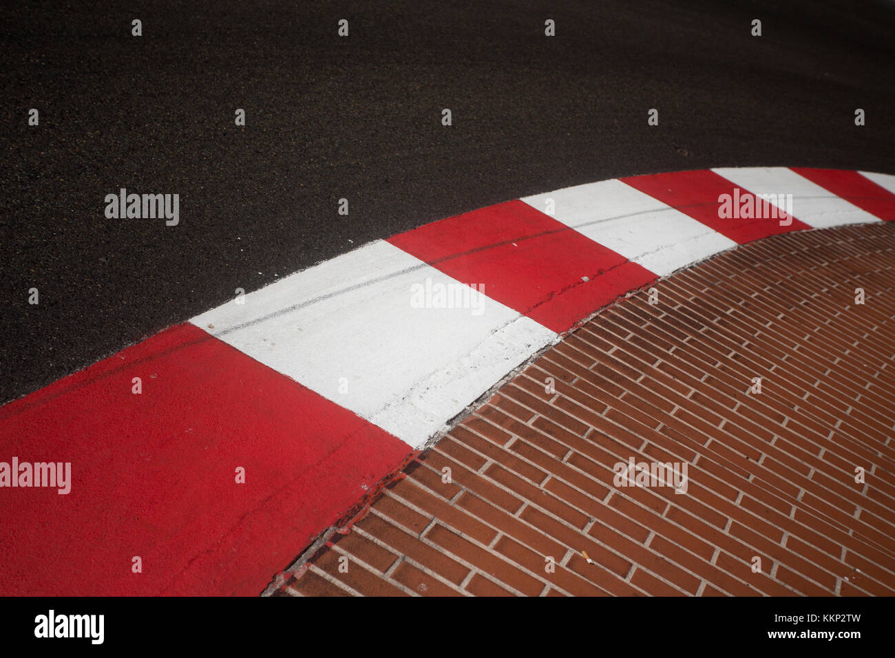 Formula 1 track markings on road in Monte Carlo, Monaco Stock Photo