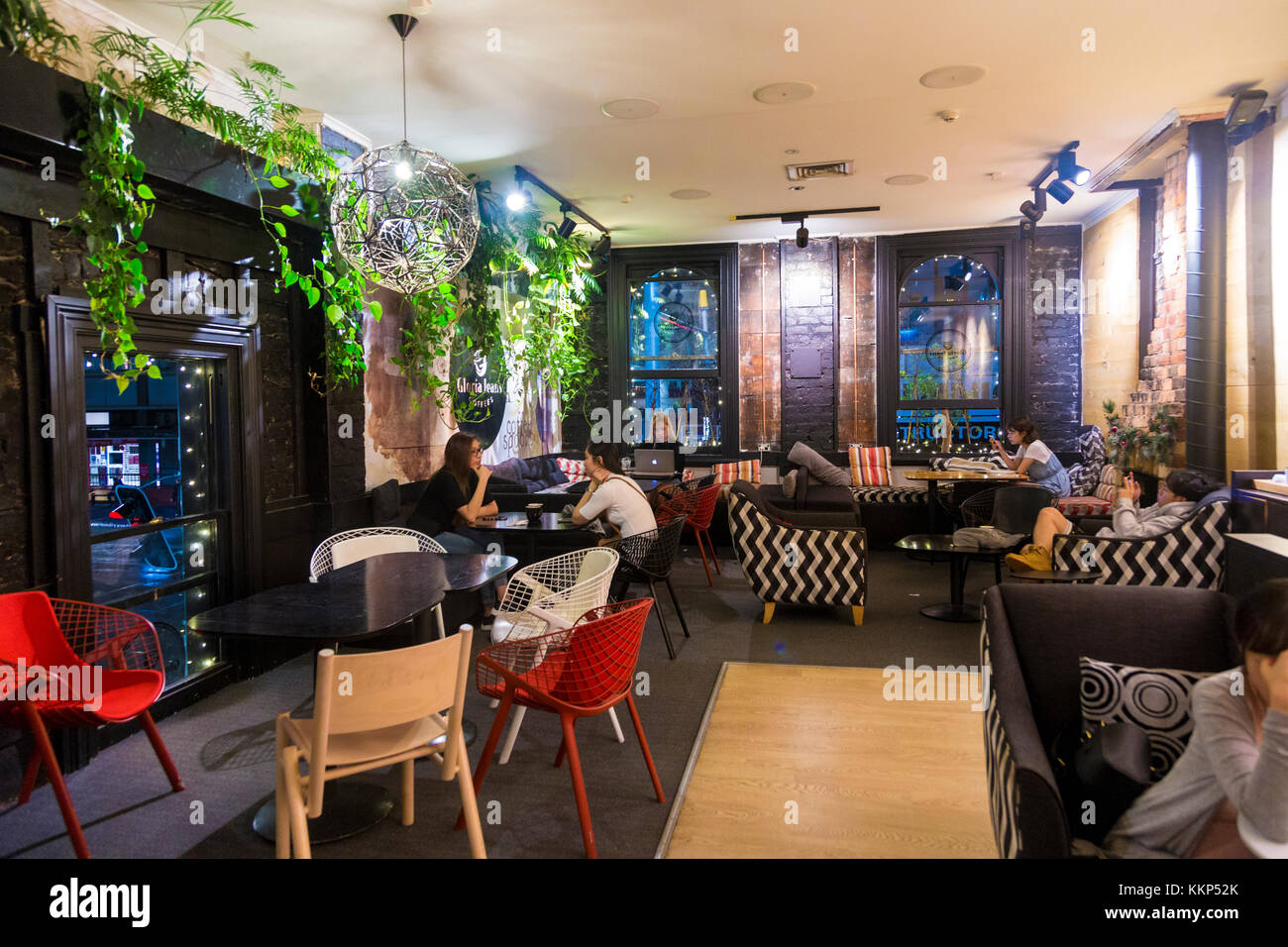 Interior of a cosy, eclectic cafe (Auckland, New Zealand) Stock Photo