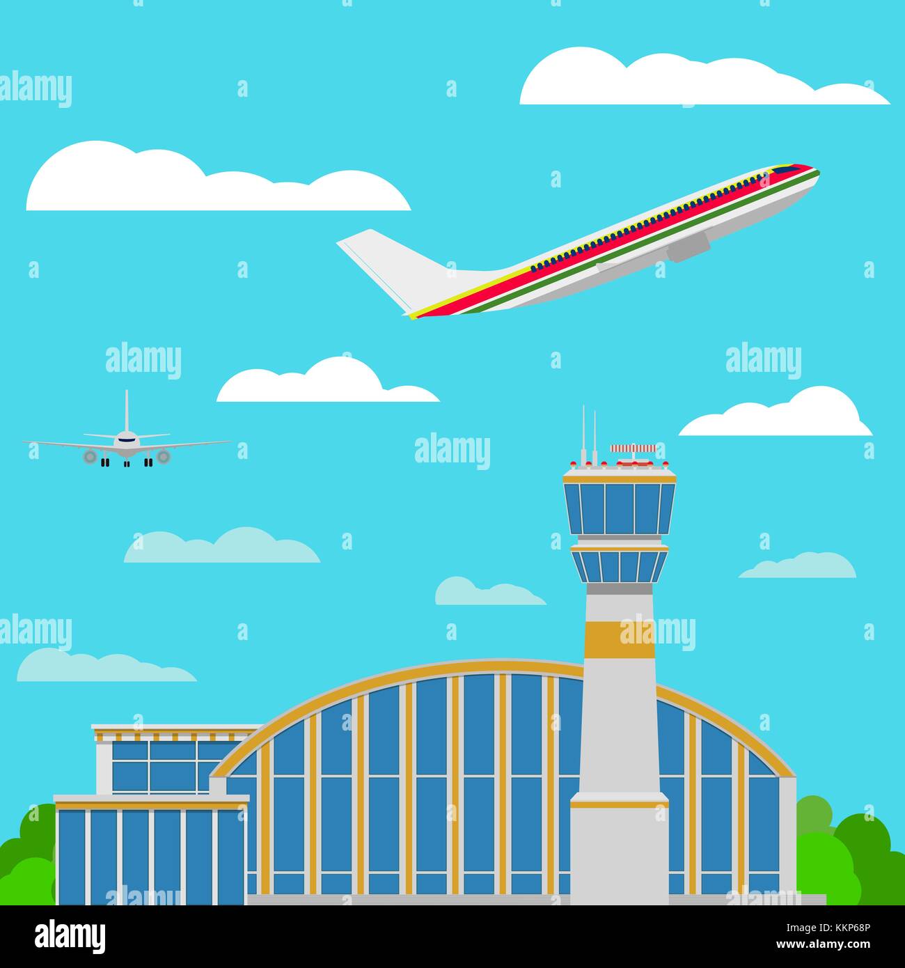 Airport airplanes Flat style Vector Stock Vector Image & Art - Alamy