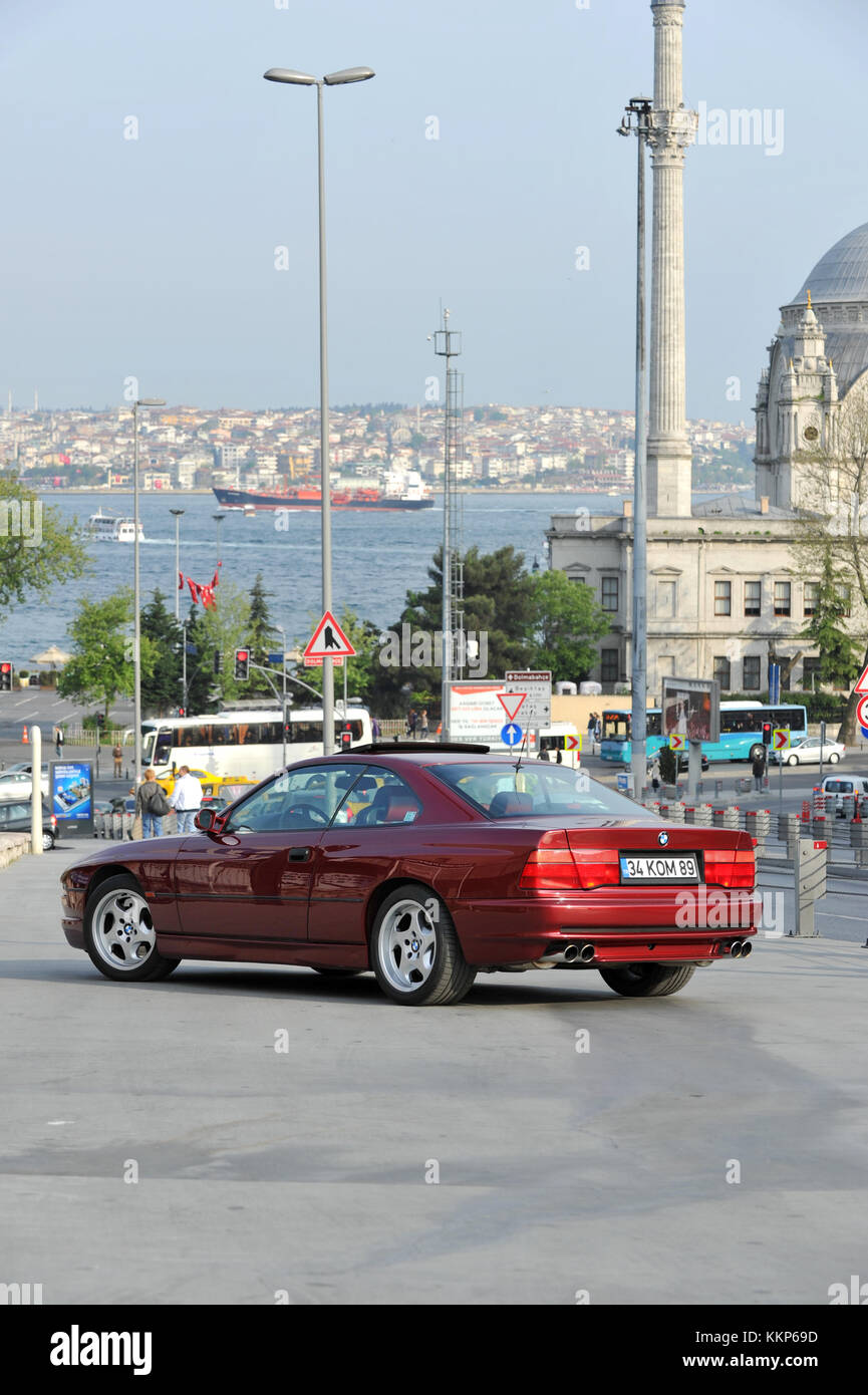 BMW 8 Series Coupe E31 model, German luxury coupe in Istanbul Turkey Stock Photo