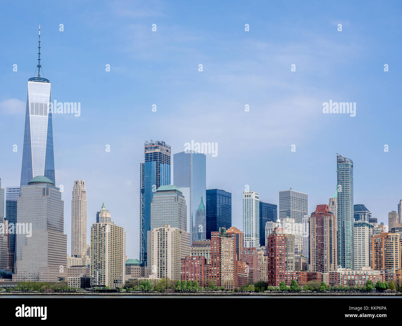 Lower Manhattan from New Jersey Stock Photo Alamy