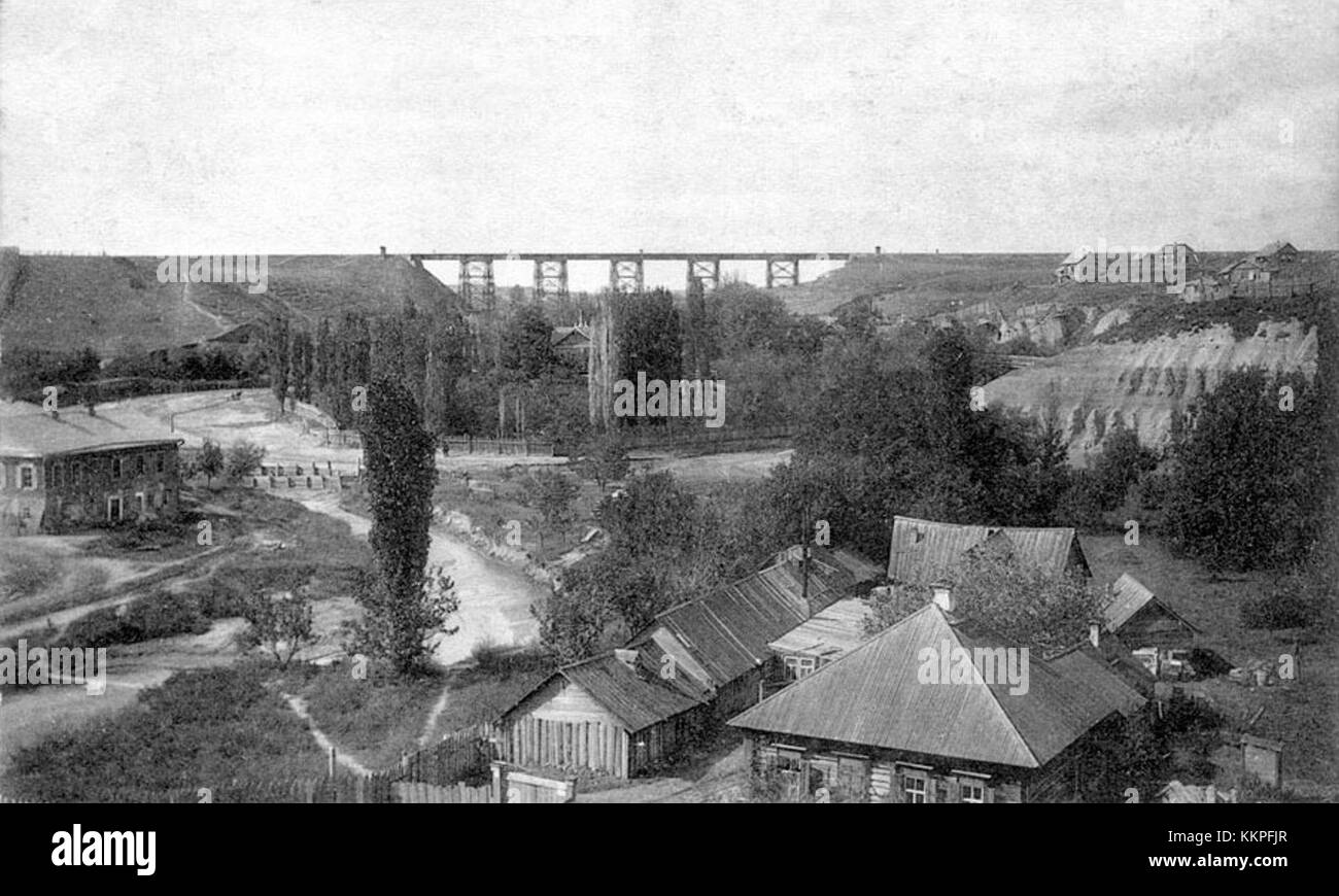 Railway bridge over the River Tsaritsa Stock Photo