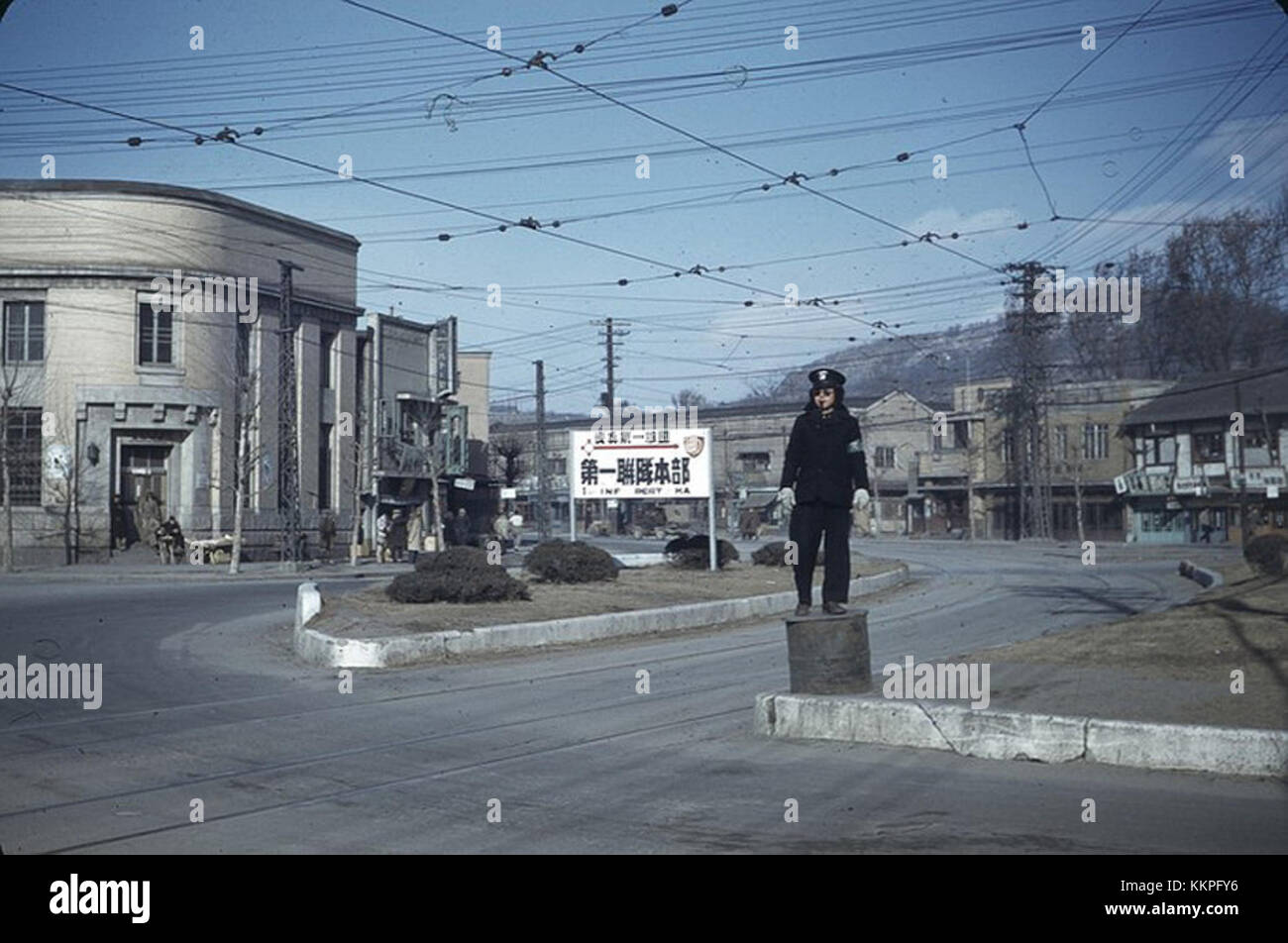 A historical photograph of Seoul, South Korea, taken in 1949 ...