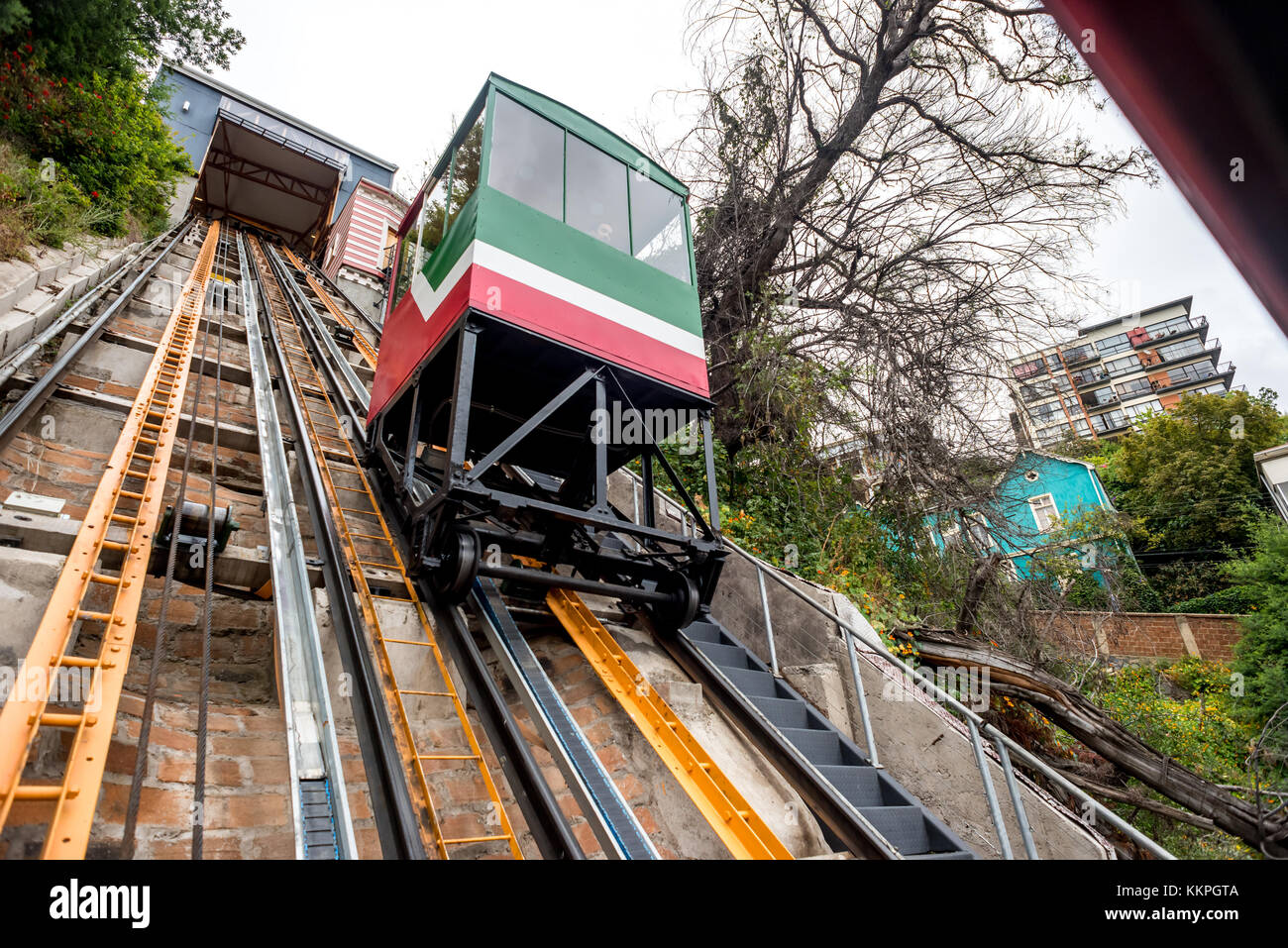 A funicular lift in Valparaiso, Chile Stock Photo Alamy