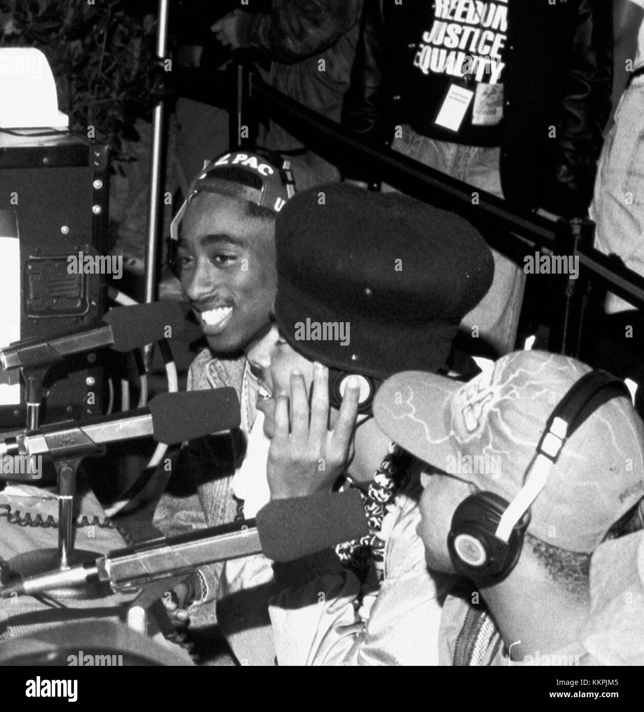 The Digital Underground (with Tupac Shakur) doing an interview at the KMEL Summer Jam at the