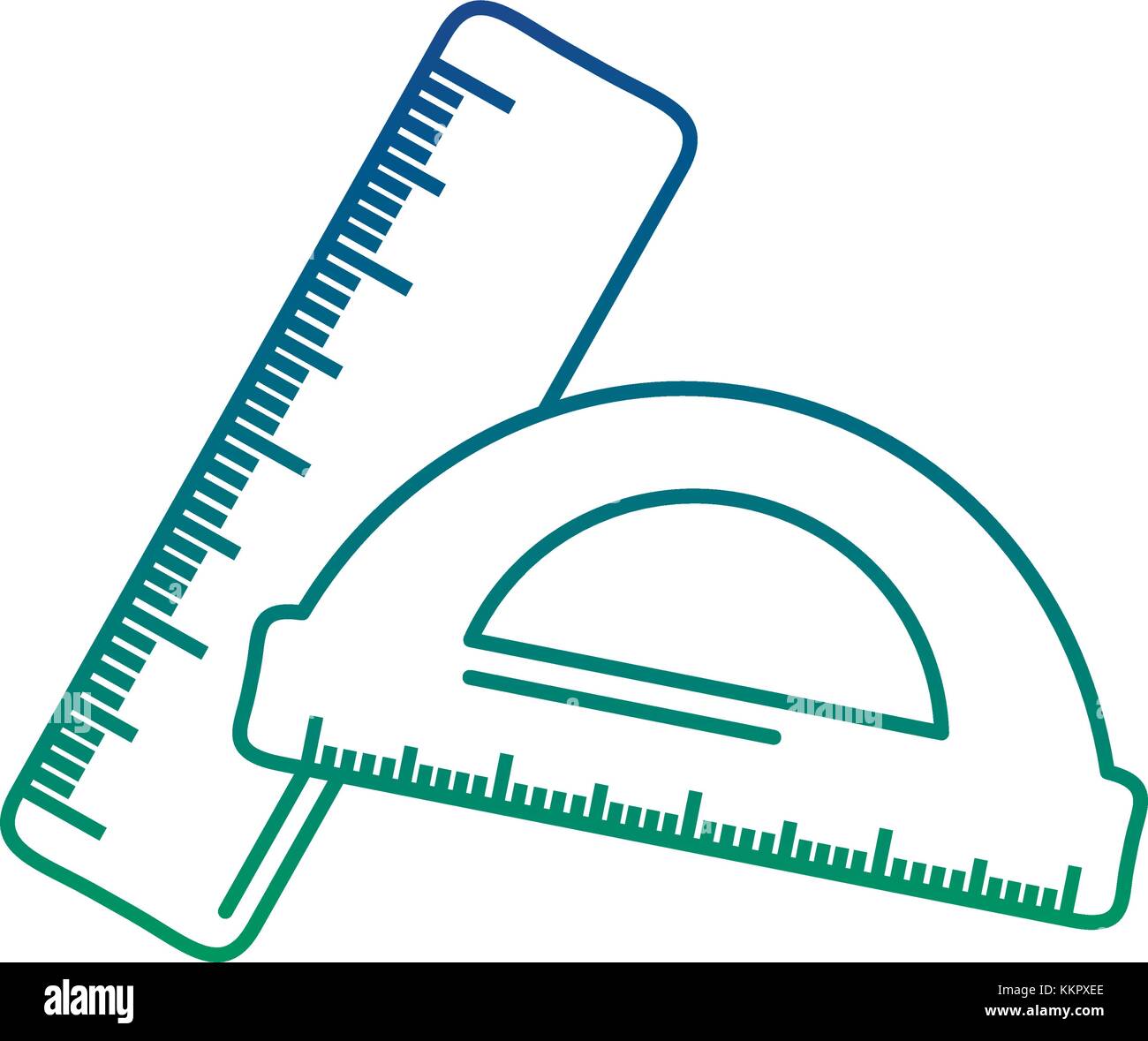 school ruler and protractor geometric measurement Stock Vector Image