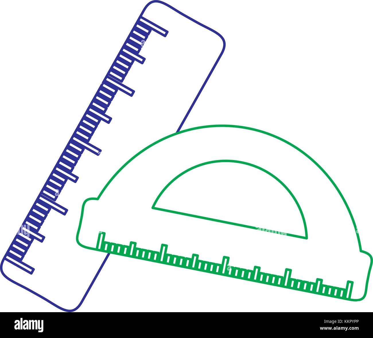 school ruler and protractor geometric measurement Stock Vector Image