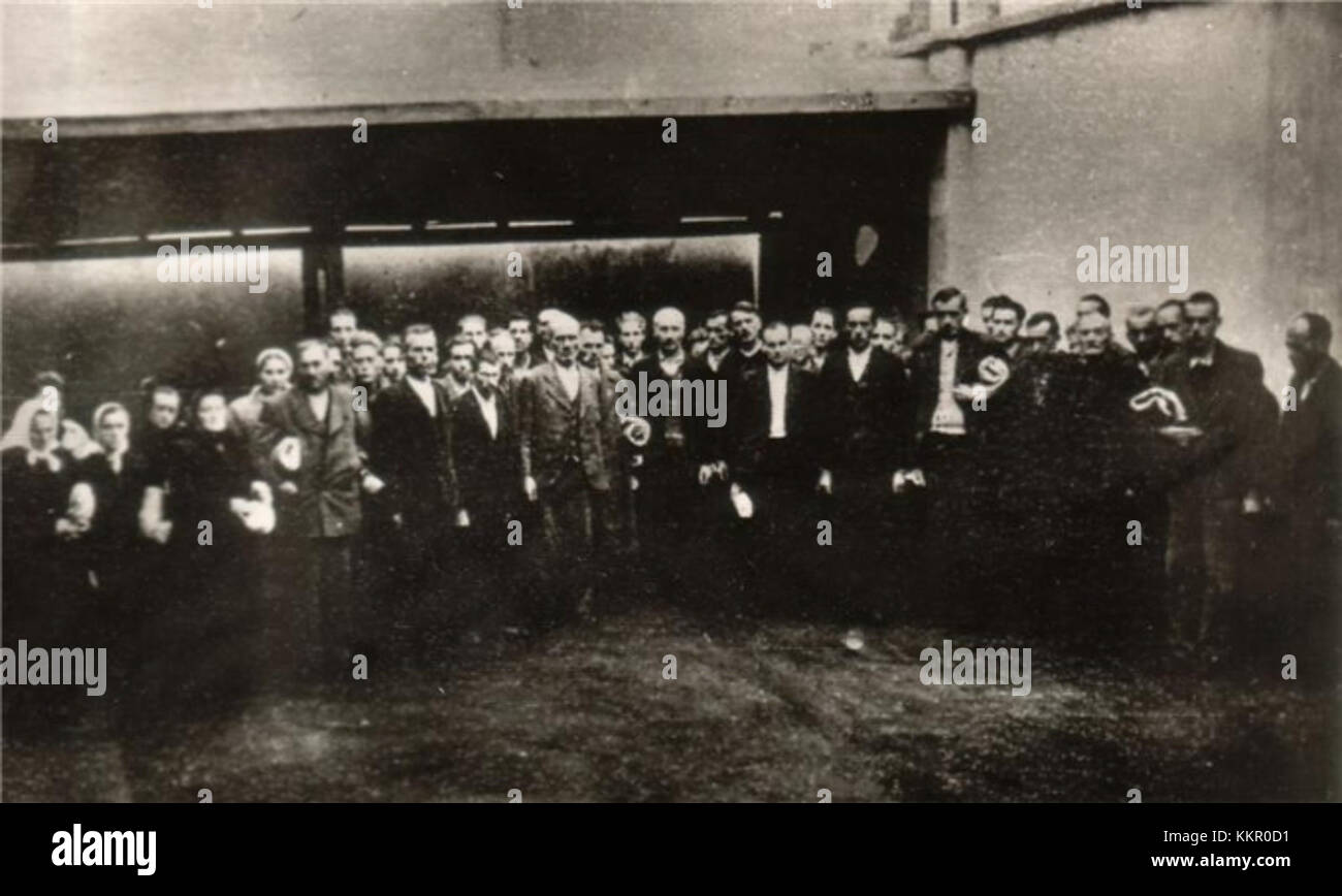 A historic photograph showing a group of prisoners from Kozjansko ...