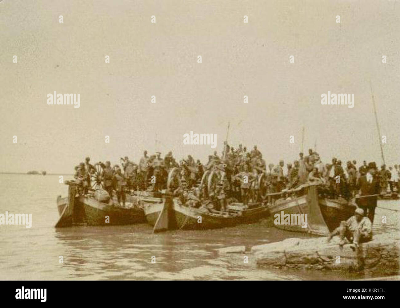 The unloading of soldiers from the 87th Infantry Regiment and equipment ...