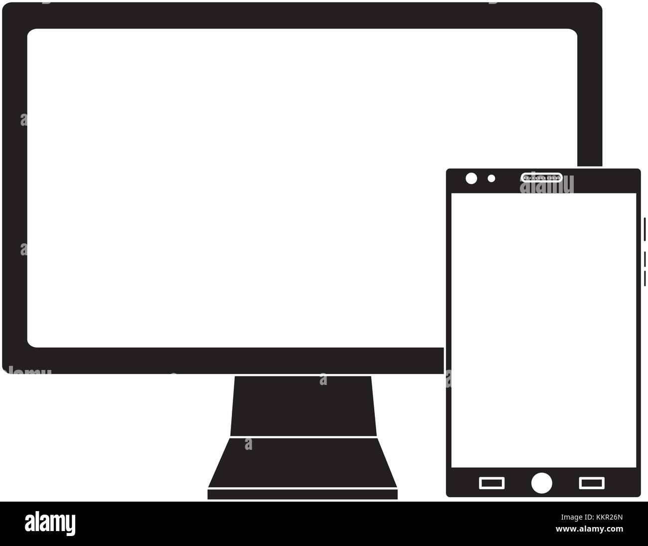 monitor computer smartphone gadget screen device Stock Vector Image ...