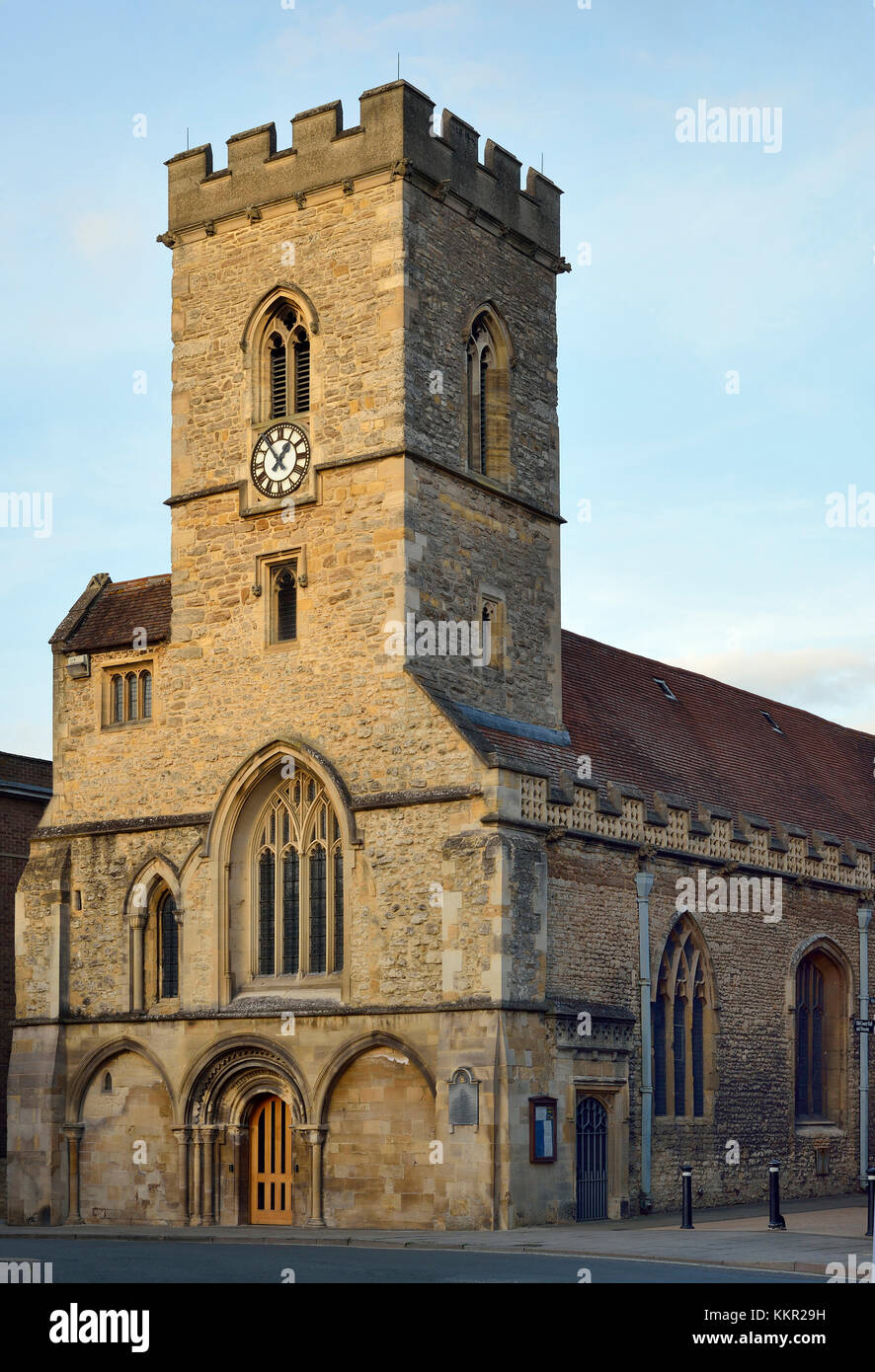 St Nicolas’ Churchl, Bridge Street, Abingdon  12th Century, part of Abingdon Benedictine Abbey of St Mary Stock Photo