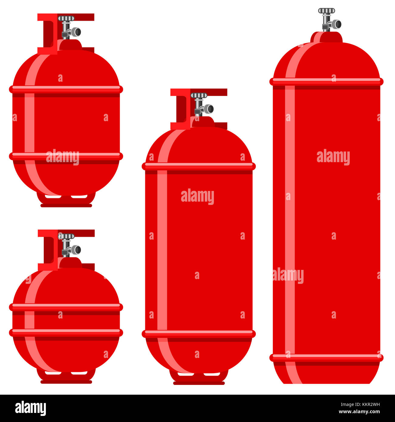 Red Gas Tank Icon Set Stock Photo Alamy