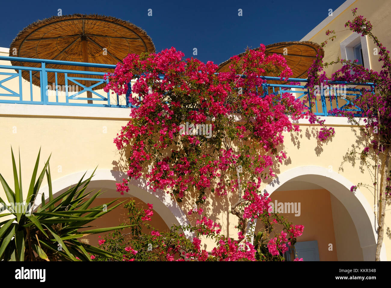 Hotel facility Zephros, island Santorin, the Aegean Sea, the Cyclades, Aegean islands, Greece Stock Photo