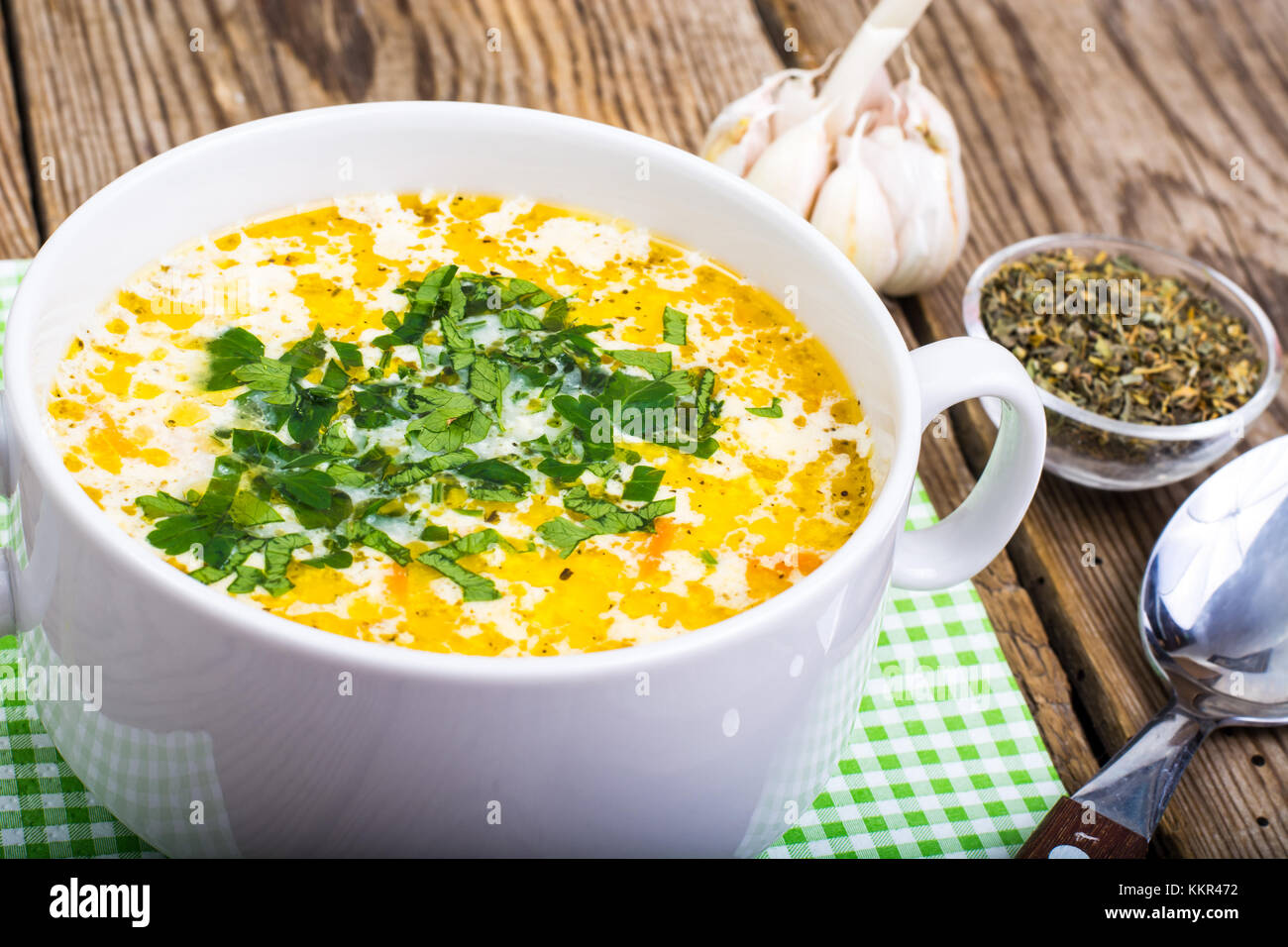 Milky vegetable diet soup Stock Photo Alamy