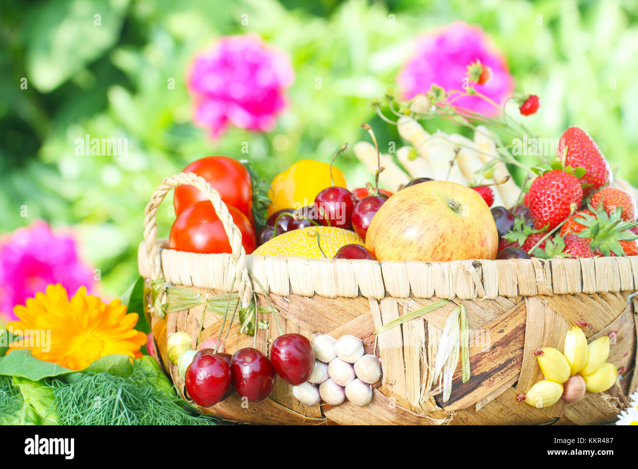 Fruit basket, fruit and vegetables Stock Photo Alamy