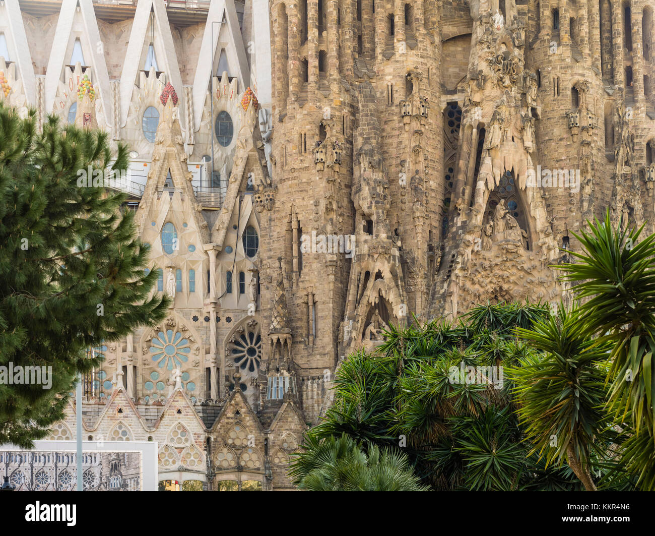 Sagrada Familia in Barcelona, partial view Stock Photo