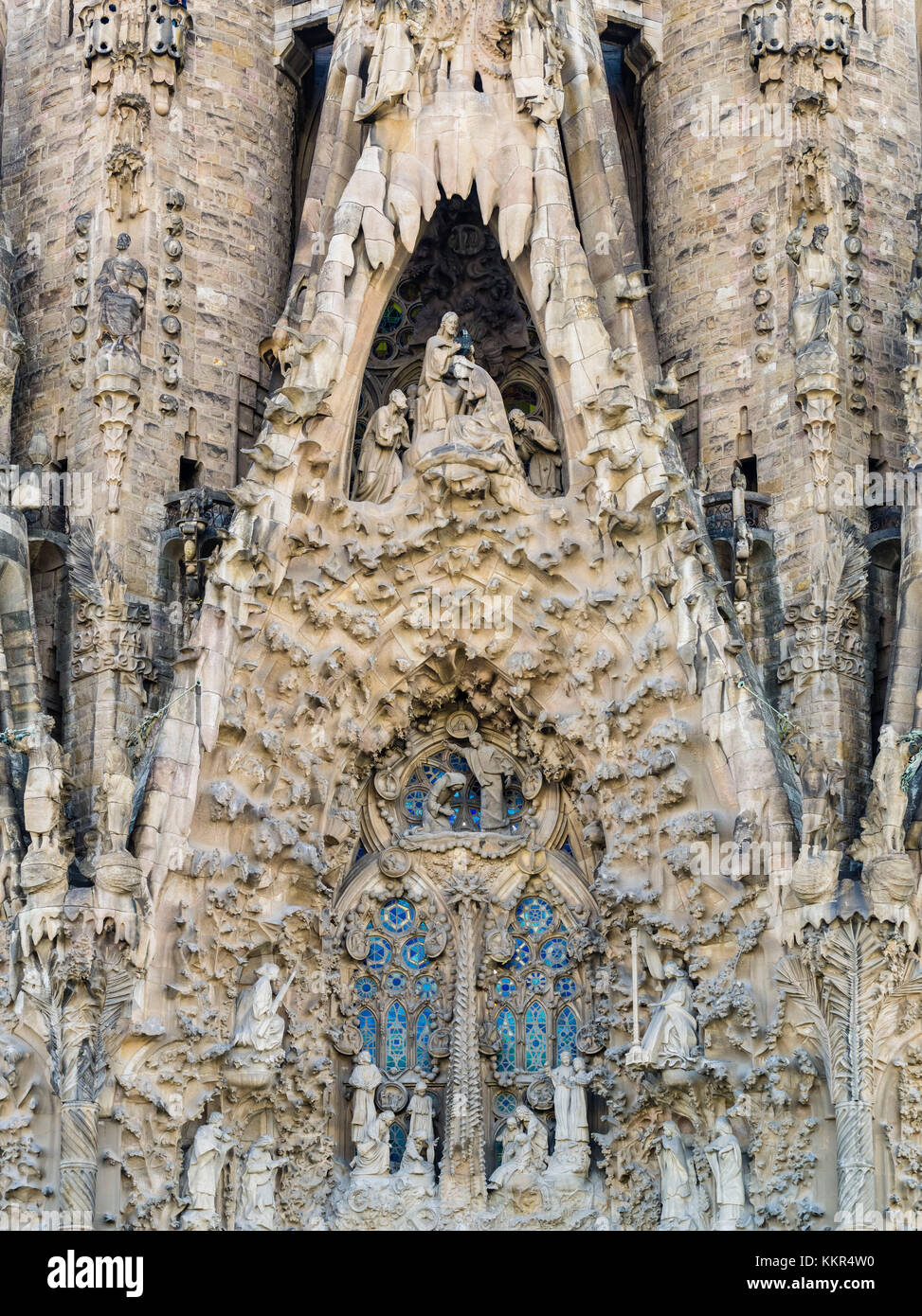 Sagrada Familia in Barcelona, partial view Stock Photo