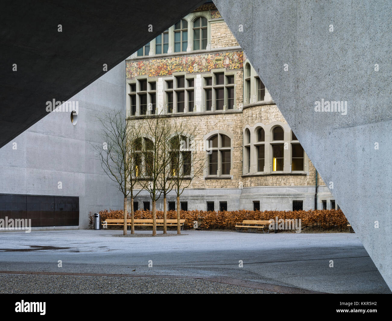 Sate museum of Zurich with annex building Stock Photo