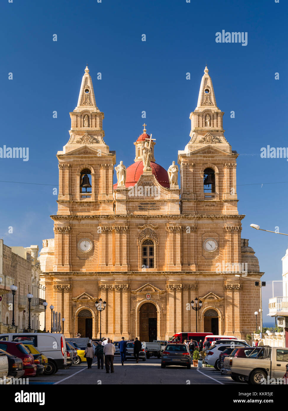 Parish church in Mellieha on Malta Stock Photo