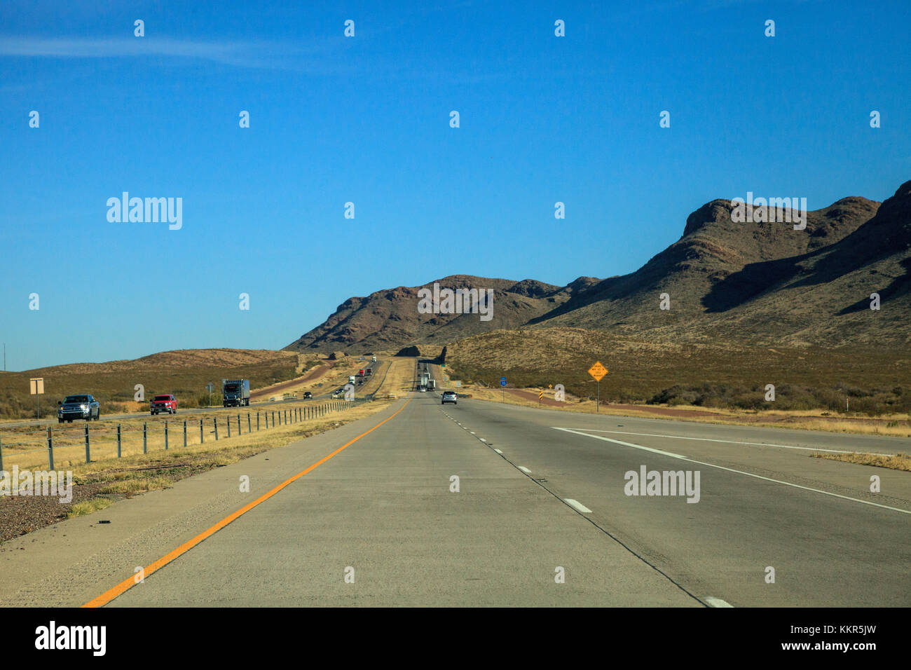 Franklin Mountains visible from the I10 highway headed into Van Horn