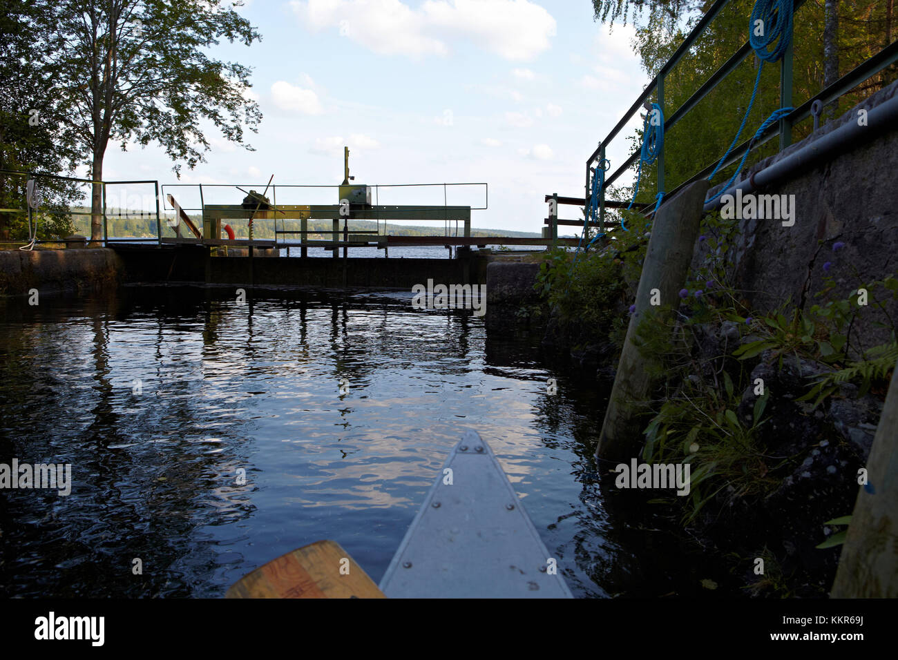 Sluice at Lennartsfors in the Dalsland Canal, in the Lelång Lake