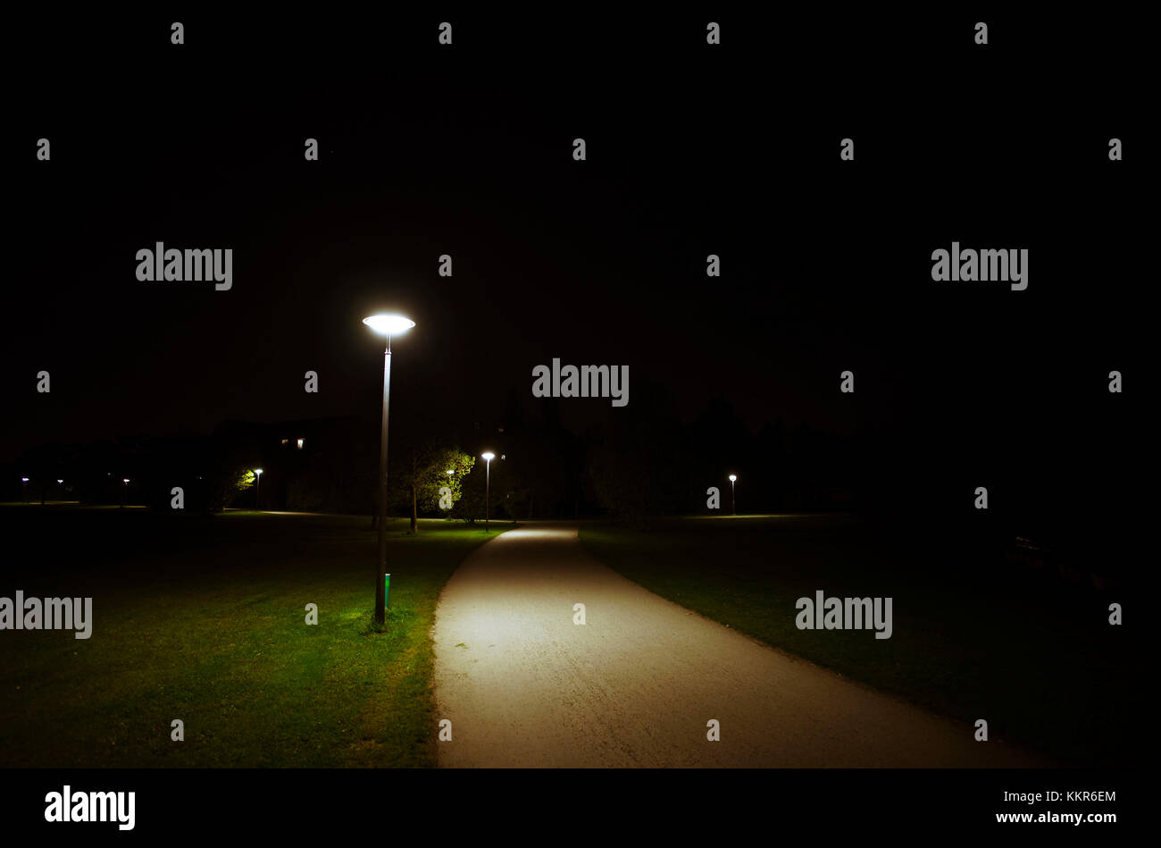 Park with lighting Stock Photo Alamy